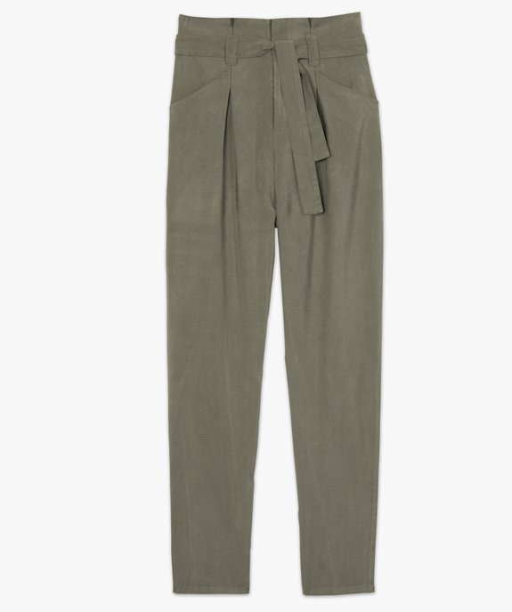 Pantalon femme coupe carotte taille haute vue4 - GEMO(FEMME PAP) - GEMO