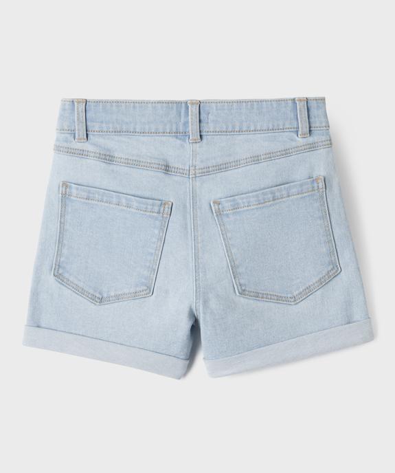 Short fille en jean avec revers cousus vue6 - GEMO (JUNIOR) - GEMO
