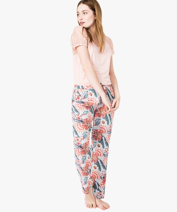 Pyjama 2 pièces fluide à pantalon imprimé vue1 - GEMO(HOMWR FEM) - GEMO