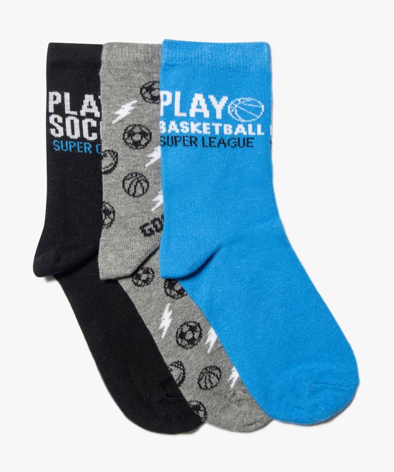 Chaussettes garçon tige haute imprimées (lot de 3) vue1 - GEMO (ENFANT) - GEMO