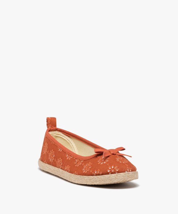 Ballerines fille dessus toile et semelle corde vue2 - GEMO (ENFANT) - GEMO