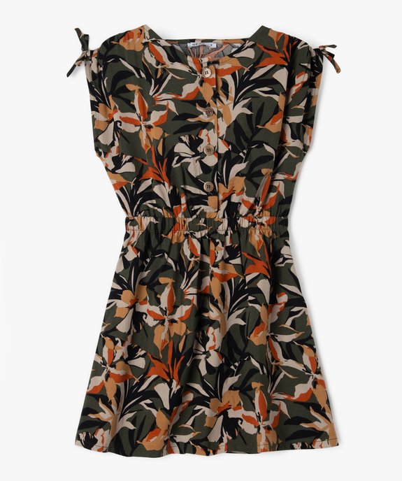 Robe en viscose à motif feuillage fille vue1 - GEMO (ENFANT) - GEMO