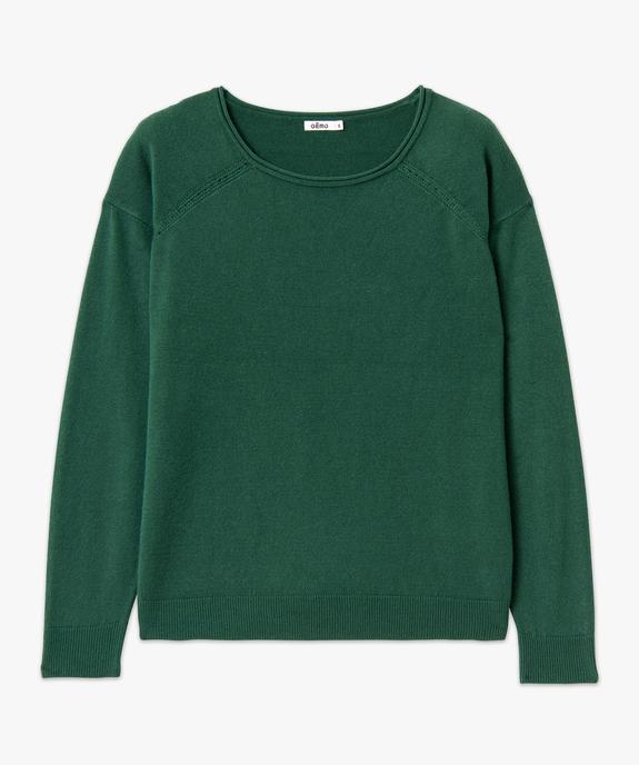 Pull à col rond finitions roulottées femme vue4 - GEMO(FEMME PAP) - GEMO