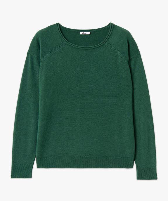 Pull à col rond finitions roulottées femme vue4 - GEMO(FEMME PAP) - GEMO