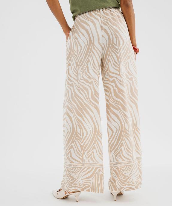 Pantalon large et fluide en viscose imprimée femme vue3 - GEMO 4G FEMME - GEMO