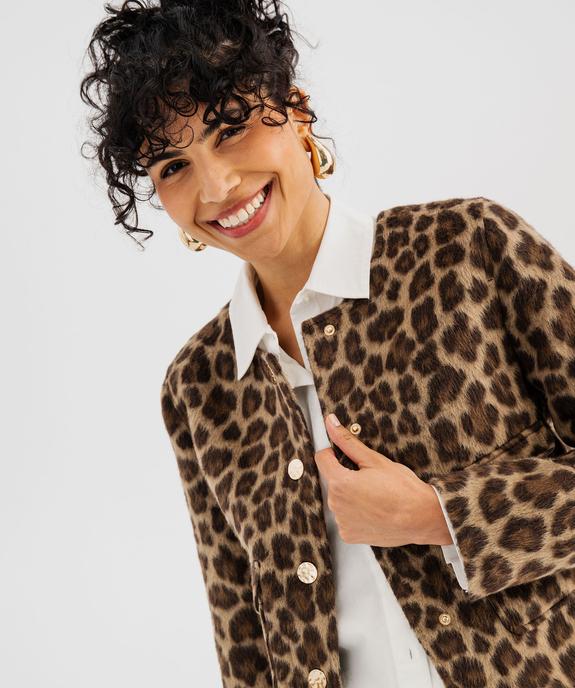 Veste courte à motif léopard femme vue2 - GEMO(FEMME PAP) - GEMO