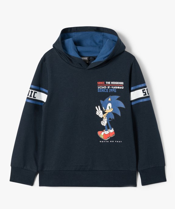 Sweat garçon à capuche avec motif - Sonic le hérisson vue1 - SONIC - GEMO