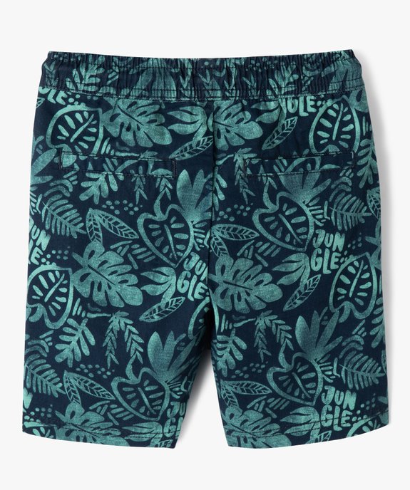 Bermuda garçon en twill avec taille élastique vue3 - GEMO 4G GARCON - GEMO