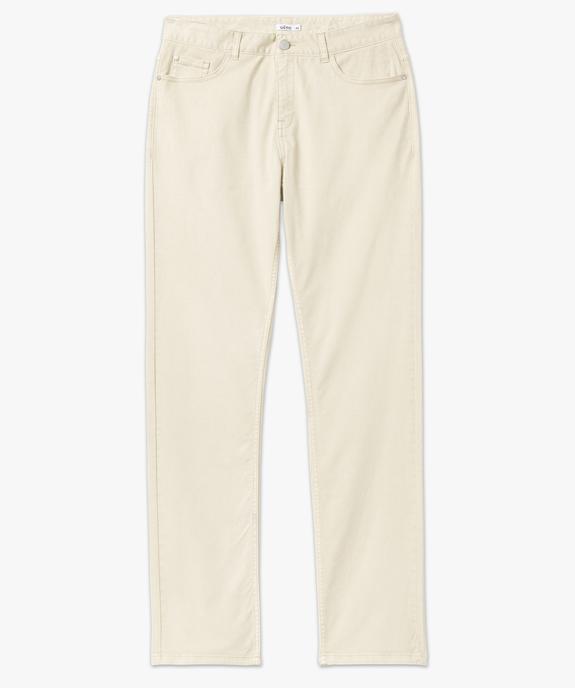 Pantalon homme slim uni en coton stretch vue4 - GEMO (HOMME) - GEMO