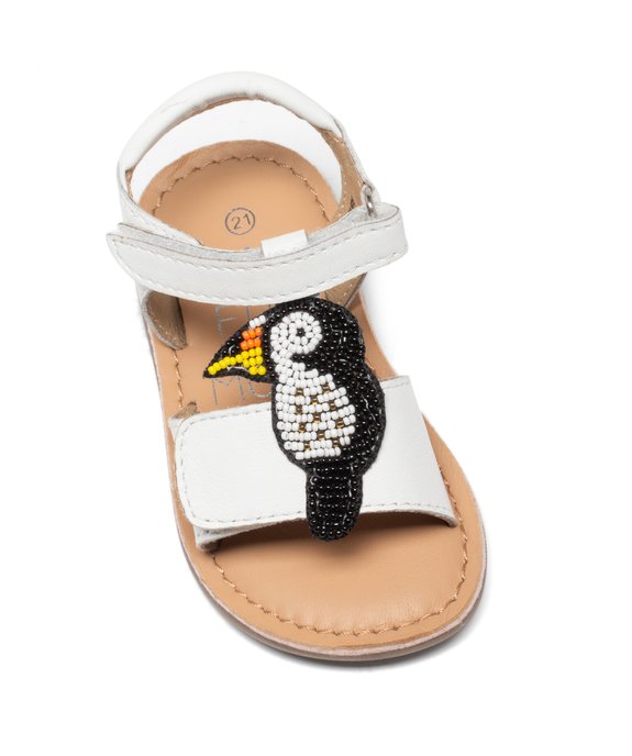 Sandales bébé fille en cuir effet métallisé avec animal en perles fantaisie - MOD8 vue5 - MOD8 - GEMO