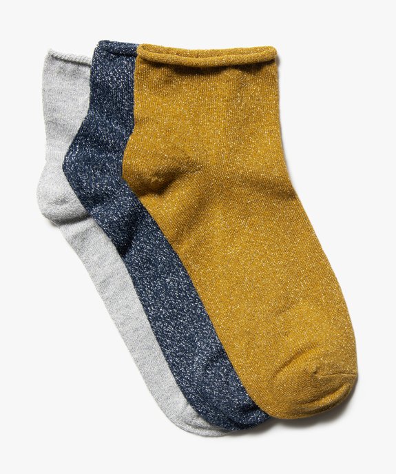 Chaussettes femme à paillettes tige courte (lot de 3 paires) vue1 - GEMO(HOMWR FEM) - GEMO