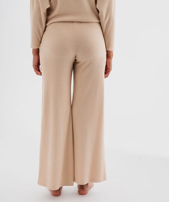 Bas de pyjama large en maille côtelée extra douce femme vue3 - GEMO 4G FEMME - GEMO