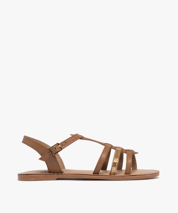 Sandales en cuir multibrides fille vue1 - TANEO - GEMO