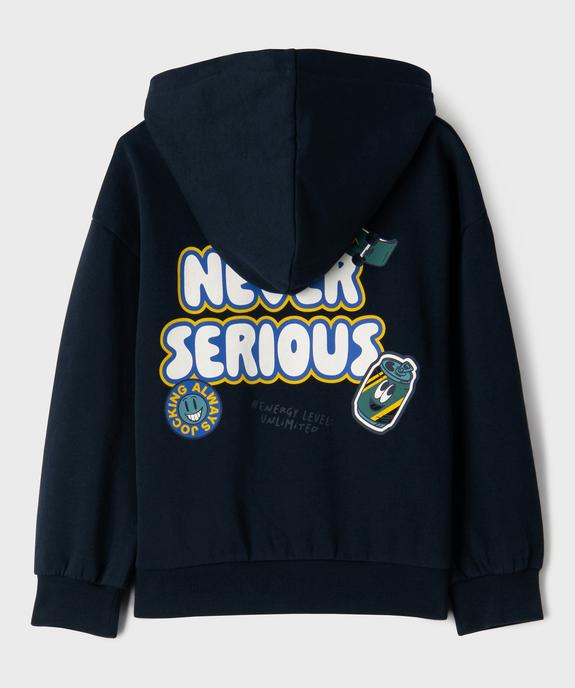 Sweat à capuche avec inscription devant et dos garçon vue3 - GEMO 4G GARCON - GEMO