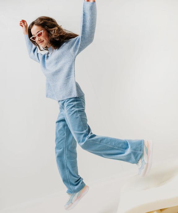 Pantalon staight en velours côtelée à taille réglable fille vue1 - GEMO (JUNIOR) - GEMO