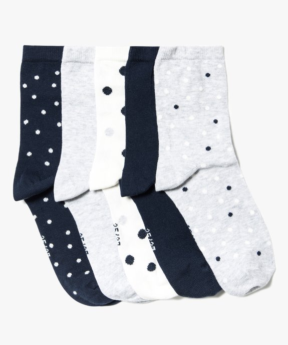 Lot de 5 paires de chaussettes assorties à pois vue1 - GEMO(HOMWR FEM) - GEMO