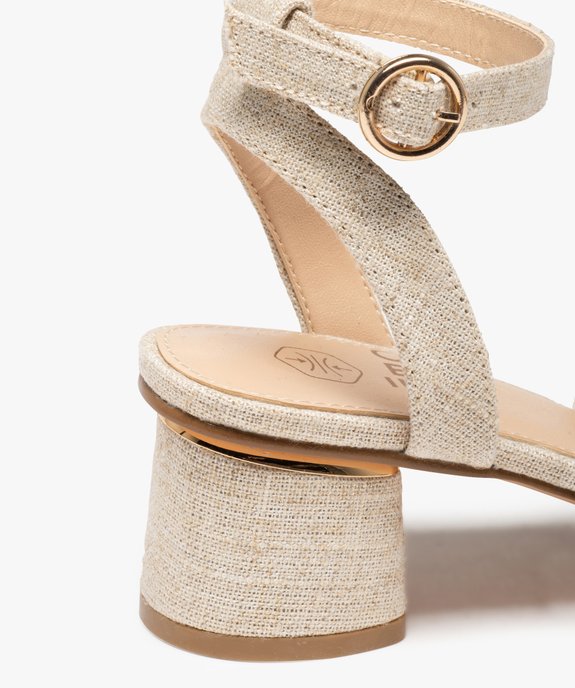 Sandales femme à talon métallisé et brides toile vue6 - GEMO(URBAIN) - GEMO