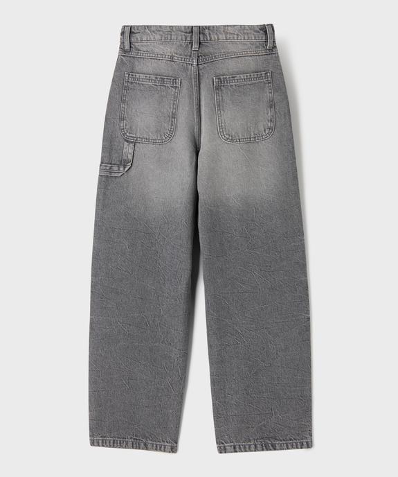 Jean loose en denim délavé effet froissé garçon vue3 - GEMO 4G GARCON - GEMO