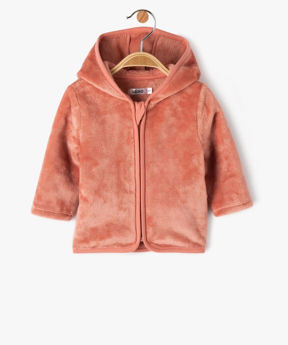 Sweat zippé à capuche en fourrure imitation bébé vue1 - GEMO(BB COUCHE) - GEMO