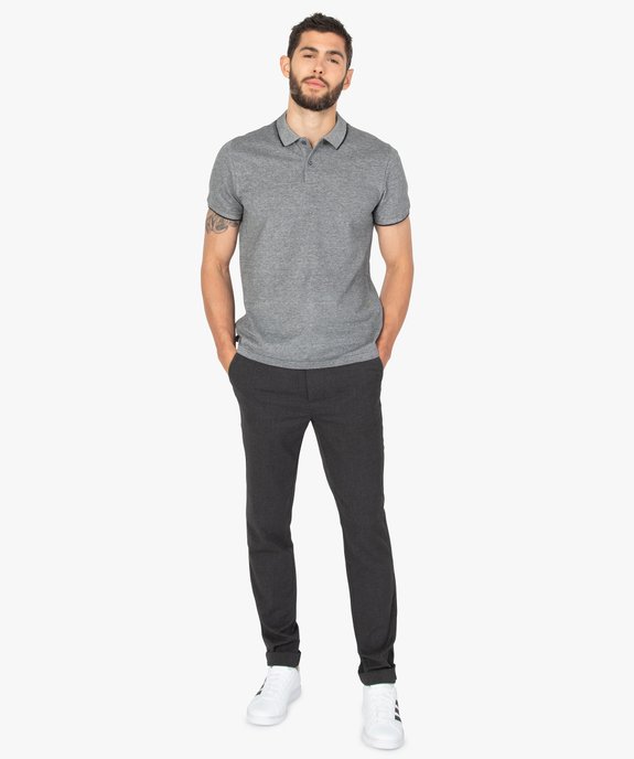 Pantalon homme en toile avec ceinture élastiquée vue5 - GEMO (HOMME) - GEMO