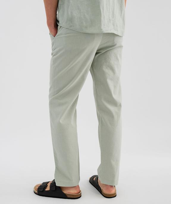 Pantalon en lin et coton coupe Regular homme vue3 - GEMO 4G HOMME - GEMO