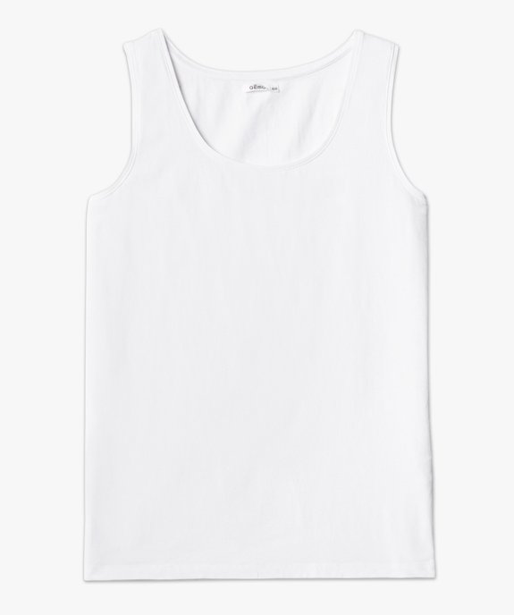 Débardeur femme grande taille uni en coton extensible vue4 - GEMO 4G GT - GEMO