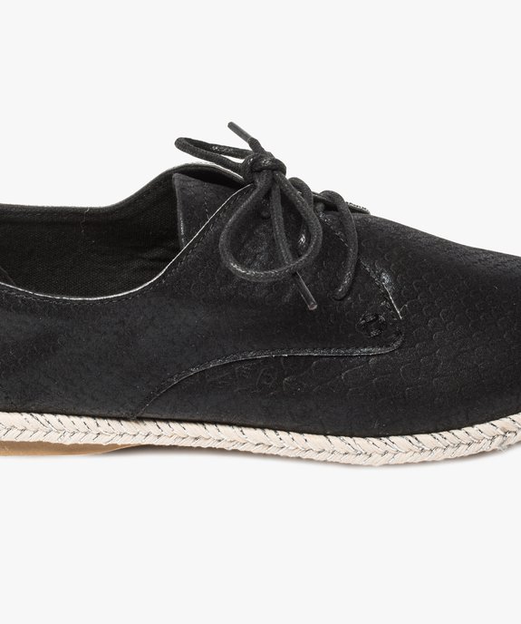 Derbies femme à semelle bordée de corde tressée vue6 - GEMO (CASUAL) - GEMO