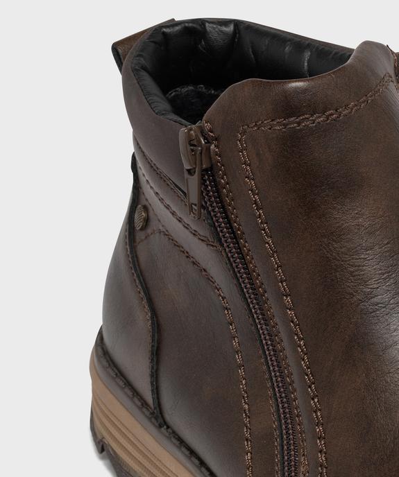 Boots homme confort unies à double zip et semelle crantée vue13 - G'FLEX - GEMO