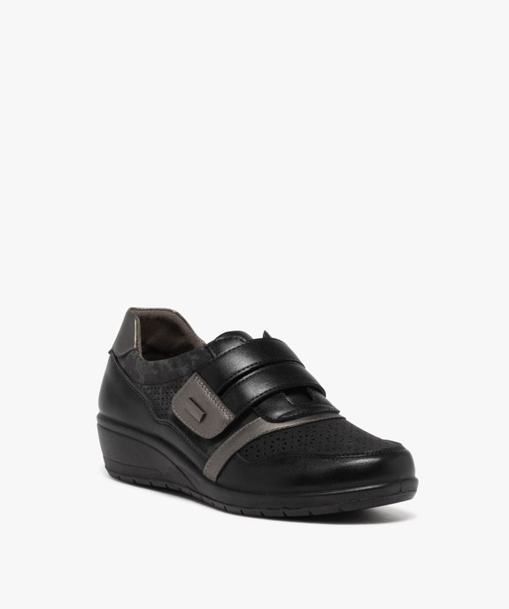 Derbies confort look sport à bride scratch femme vue3 - G'FLEX - GEMO