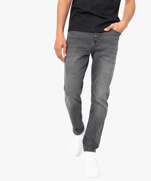 Jean homme coupe Tapered légèrement délavé vue1 - GEMO (HOMME) - GEMO