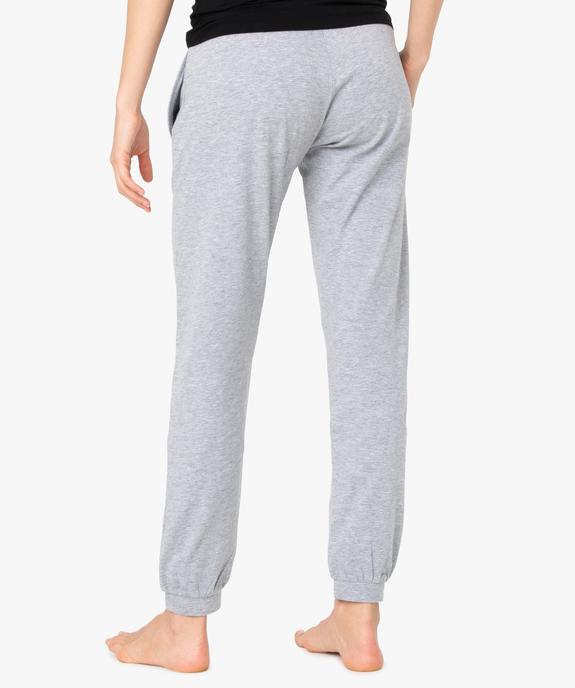 Pantalon de pyjama femme avec bas resserrés vue3 - GEMO(HOMWR FEM) - GEMO