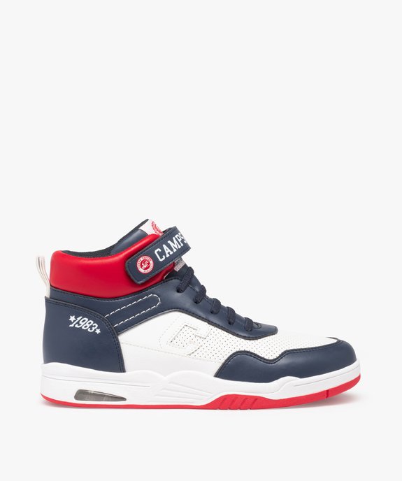 Baskets garçon mid-cut tricolores à lacets et scratch - Camps vue1 - CAMPS UNITED - GEMO