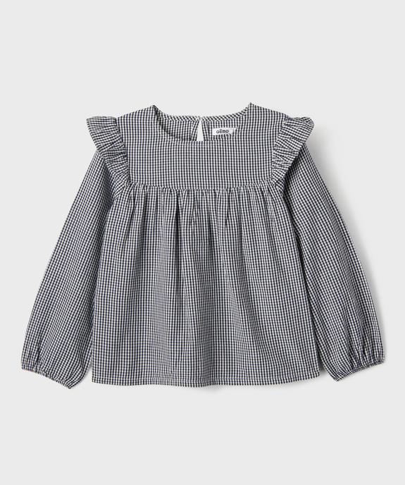 Blouse à volants motif vichy fille vue2 - GEMO (ENFANT) - GEMO