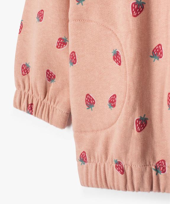 Sweat bébé fille à capuche et fermeture zippée vue2 - GEMO(BEBE DEBT) - GEMO