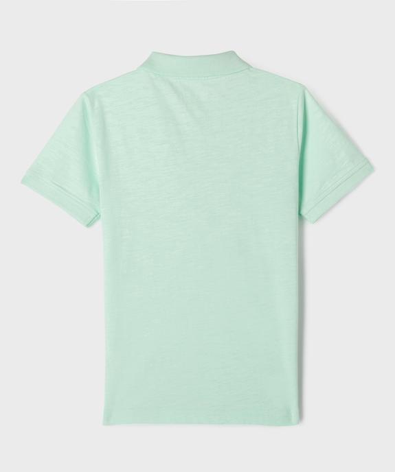 Polo à manches courtes en coton flammé garçon vue3 - GEMO (ENFANT) - GEMO