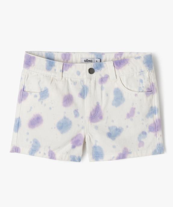 Short en coton à motifs tachetés fille vue1 - GEMO 4G FILLE - GEMO