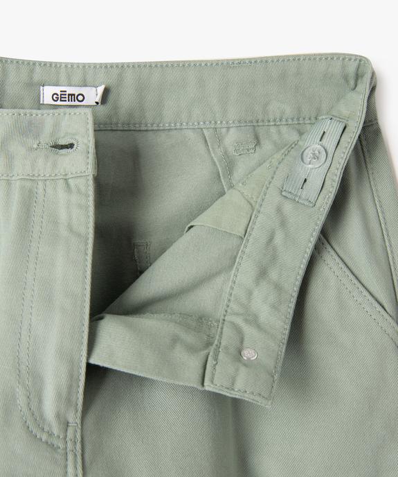 Pantalon cargo straight en coton fille vue2 - GEMO 4G FILLE - GEMO