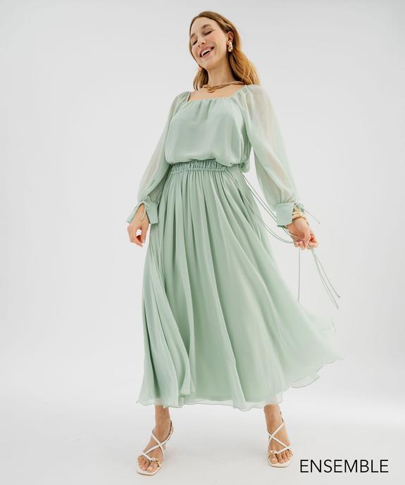 Ensemble blouse en voile et jupe fluide pour femme  - GEMO