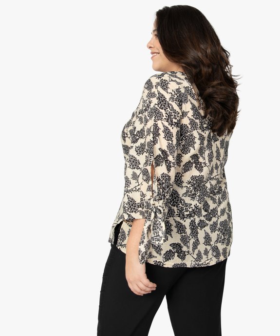 Tunique femme en modal imprimé fleurs vue3 - GEMO (G TAILLE) - GEMO