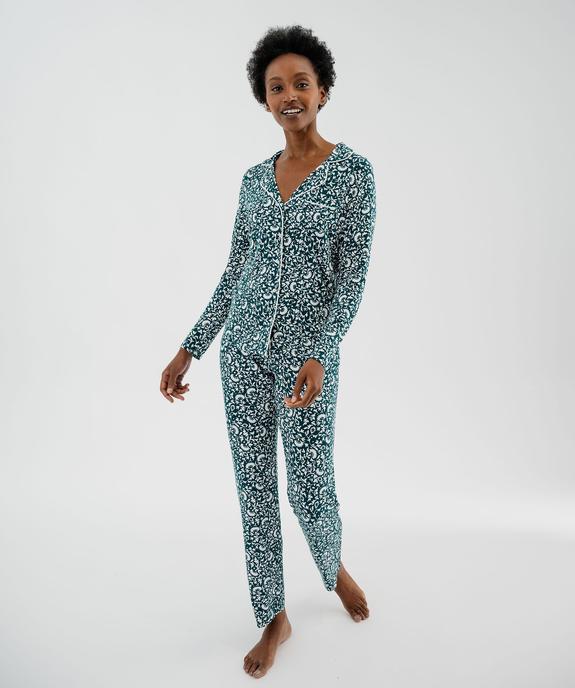 Pyjama deux pièces femme : chemise et pantalon vue1 - GEMO 4G FEMME - GEMO