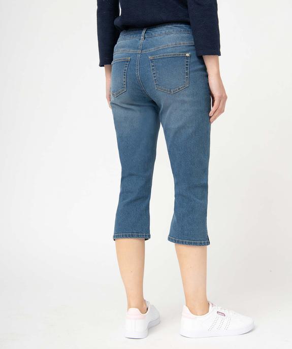 Pantacourt femme en toile denim extensible vue7 - GEMO 4G FEMME - GEMO