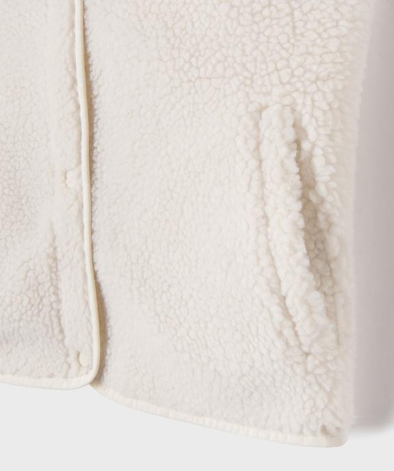 Veste sans manches en sherpa à boutons pression fille vue1 - GEMO 4G FILLE - GEMO