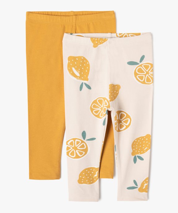 Leggings bébé fille uni et imprimé  (lot de 2) vue1 - GEMO(BEBE DEBT) - GEMO