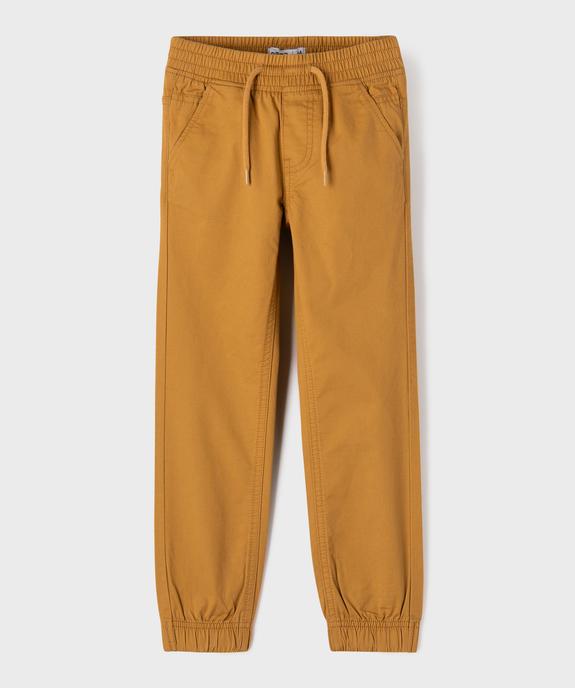 Pantalon en coton coupe jogger garçon vue1 - GEMO (ENFANT) - GEMO