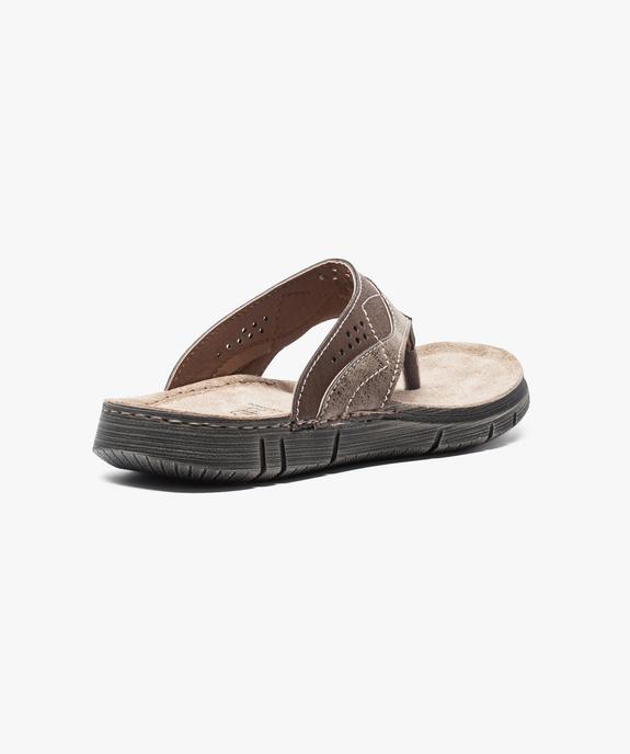 Claquettes cuir à semelle épaisse vue4 - GEMO (HOMME) - GEMO