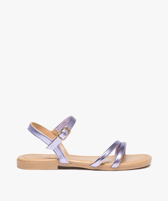 Sandales fille unies à fines brides métallisées vue1 - GEMO (ENFANT) - GEMO