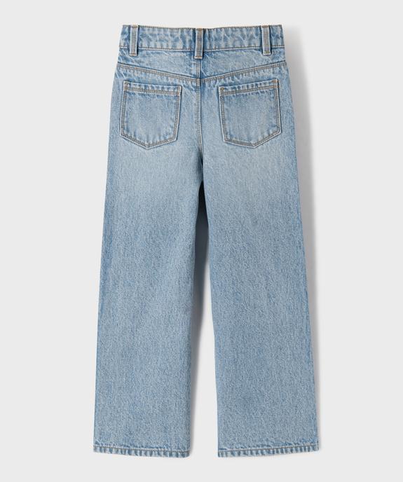 Jean straight en coton imprimé fille vue3 - GEMO (ENFANT) - GEMO