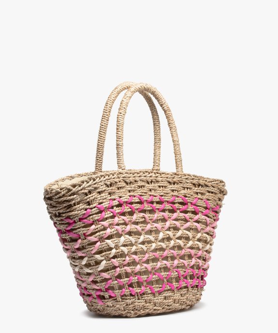 Sac de plage femme en paille et raphia vue2 - GEMO (ACCESS) - GEMO