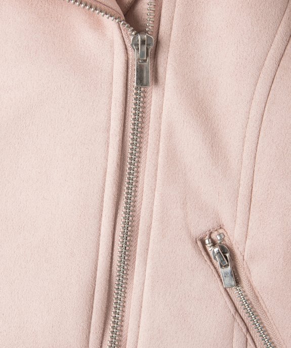 Blouson fille style biker en suédine  vue2 - GEMO (ENFANT) - GEMO