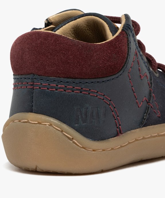 Chaussures premiers pas bébé garçon à zip et à lacets détail éclair surpiqué - NA! vue7 - NA! - GEMO